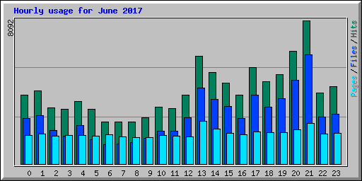 Hourly usage for June 2017