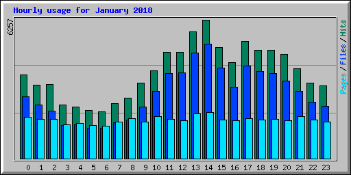 Hourly usage for January 2018